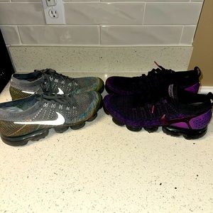 Nike Air VaporMax Pack Grey Multicolor / Nike Air VaporMax 2 Dark Purple Size 11